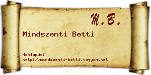 Mindszenti Betti névjegykártya